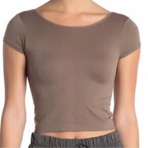 Free People Intimately NWT Buttery Soft Stretchy Crop Top in Taupe NWT